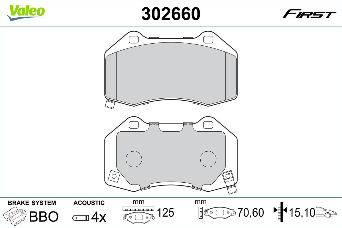 VALEO Fékbetét, mind 302660_VALEO